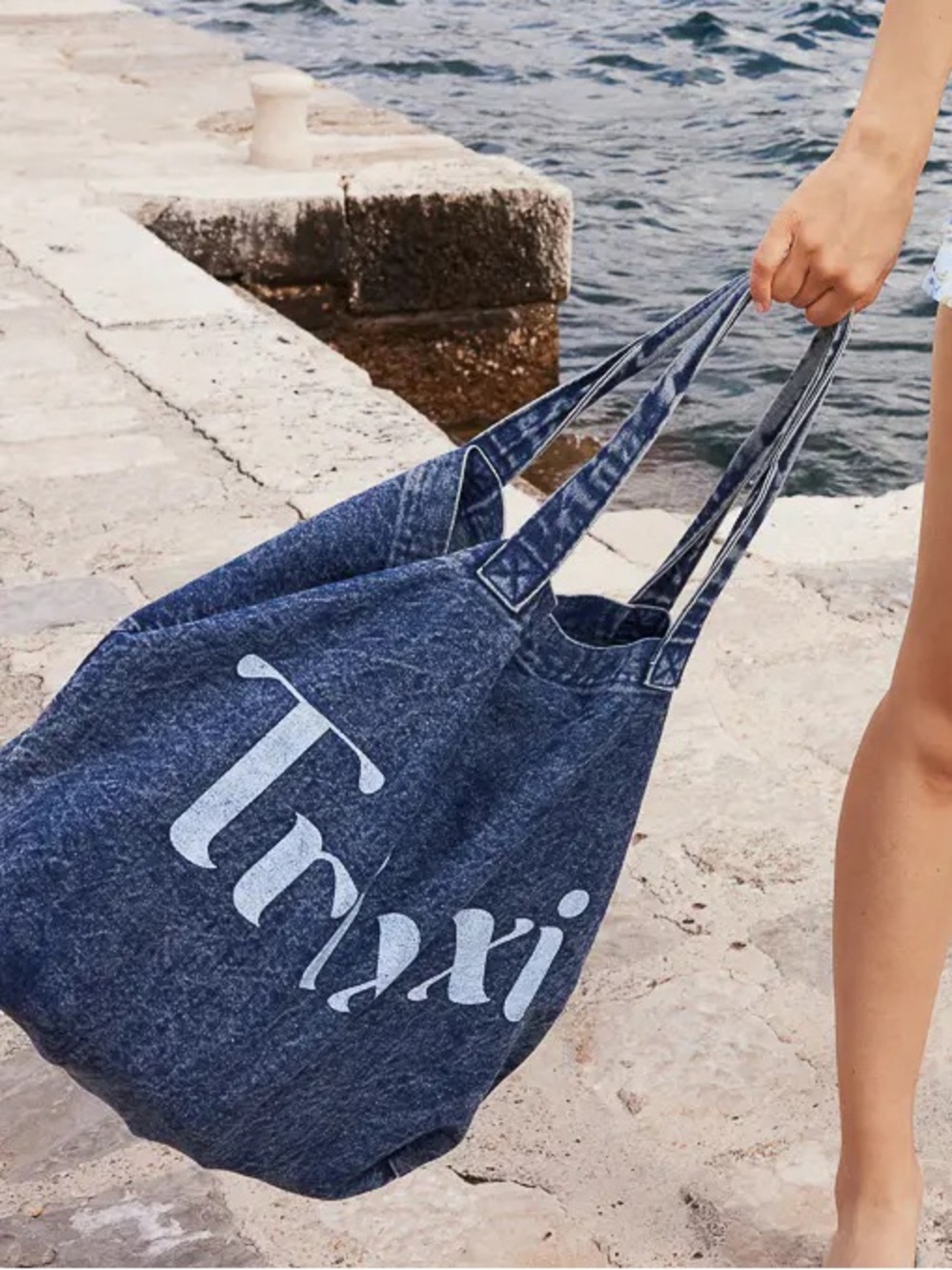 Trixxi NWOT Y2K Denim Blue Tote Bag